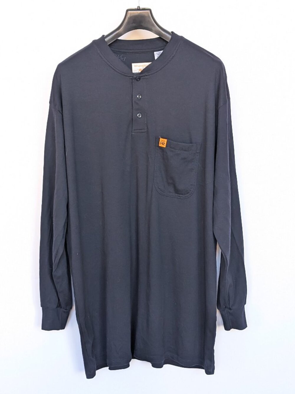 Wrangler Riggs FR Long Sleeve Navy TShirt Men's 2XL Flame Resistant Tee Workwear